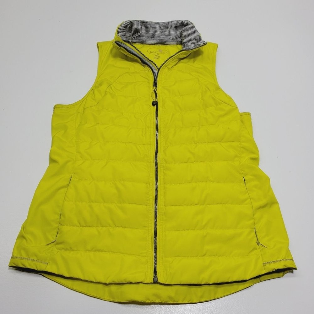 Tangerine‎ Vest Women Size Medium Down Fill Quilted Puffer Bright Yellow outdoor